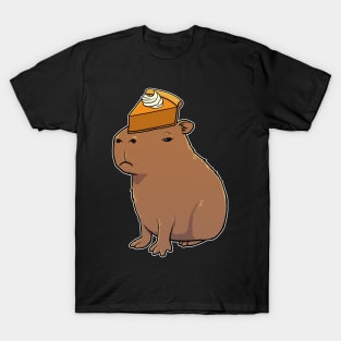 Capybara with Pumpkin Pie on its head T-Shirt